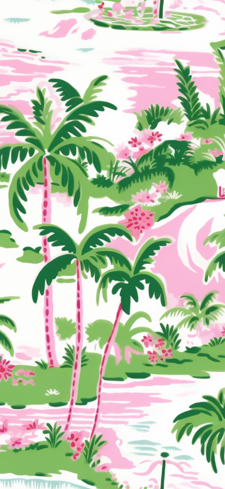 Preppy Tropical Beach House Patterns Mobile Wallpaper - Amberblue Media