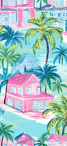 Preppy Tropical Beach House Patterns Mobile Wallpaper - Amberblue Media